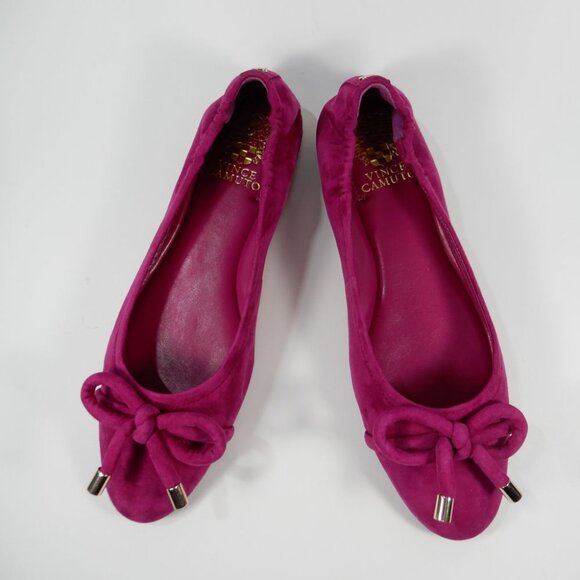 Vince Camuto Maysa Bow Ballet Flats Size 8.5 Fuchsia Pink Suede NEW $110 - Picture 3 of 10